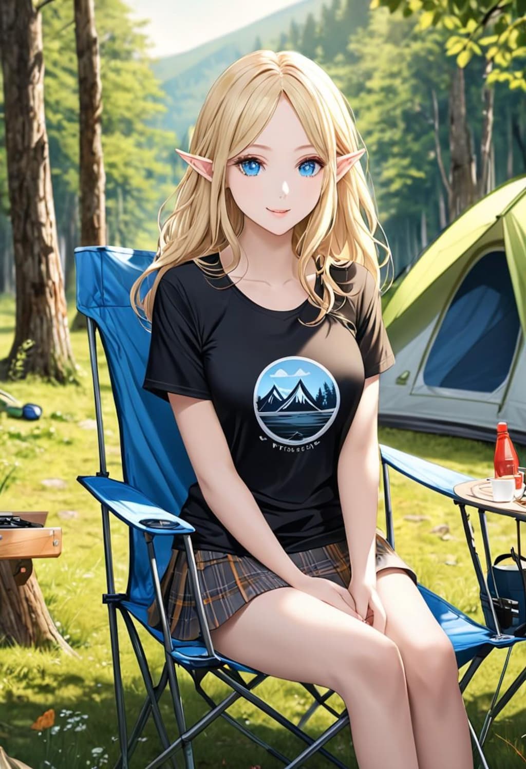 金髪エルフさんとのキャンプデート
