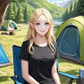 金髪エルフさんとのキャンプデート 2枚目