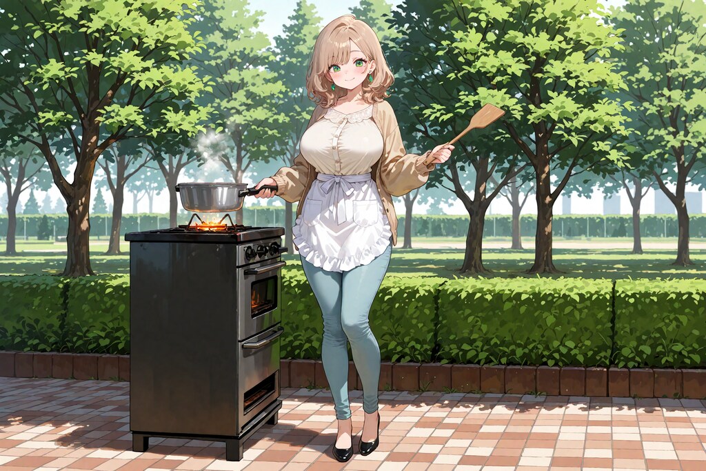 屋台で大判焼きを焼く柚月さん
