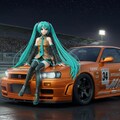 初音ミクとR34GT-R 3枚目