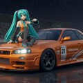 初音ミクとR34GT-R 4枚目