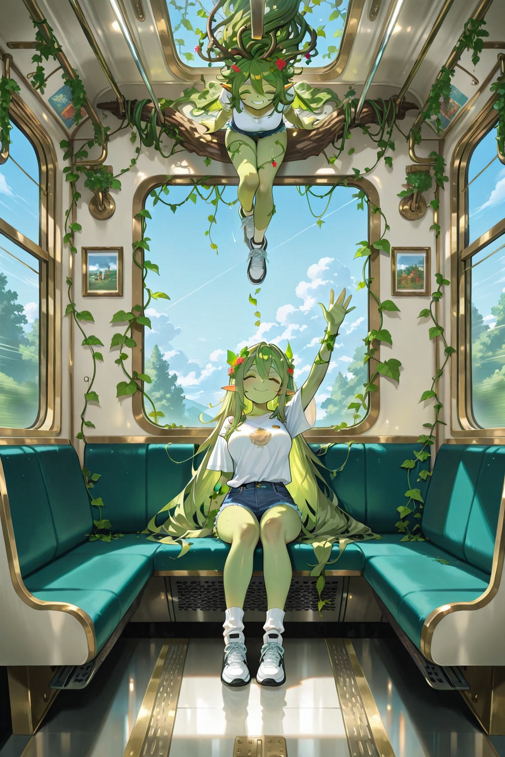 廃列車で遊ぶDRYADちゃんたち