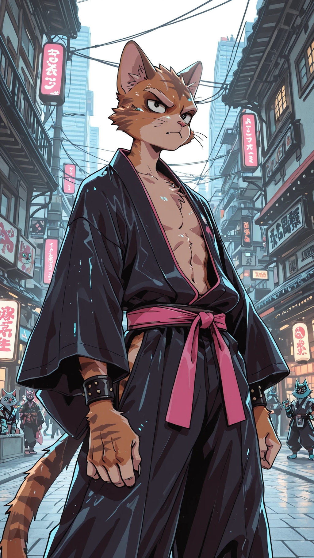 サイバーシティの猫侍