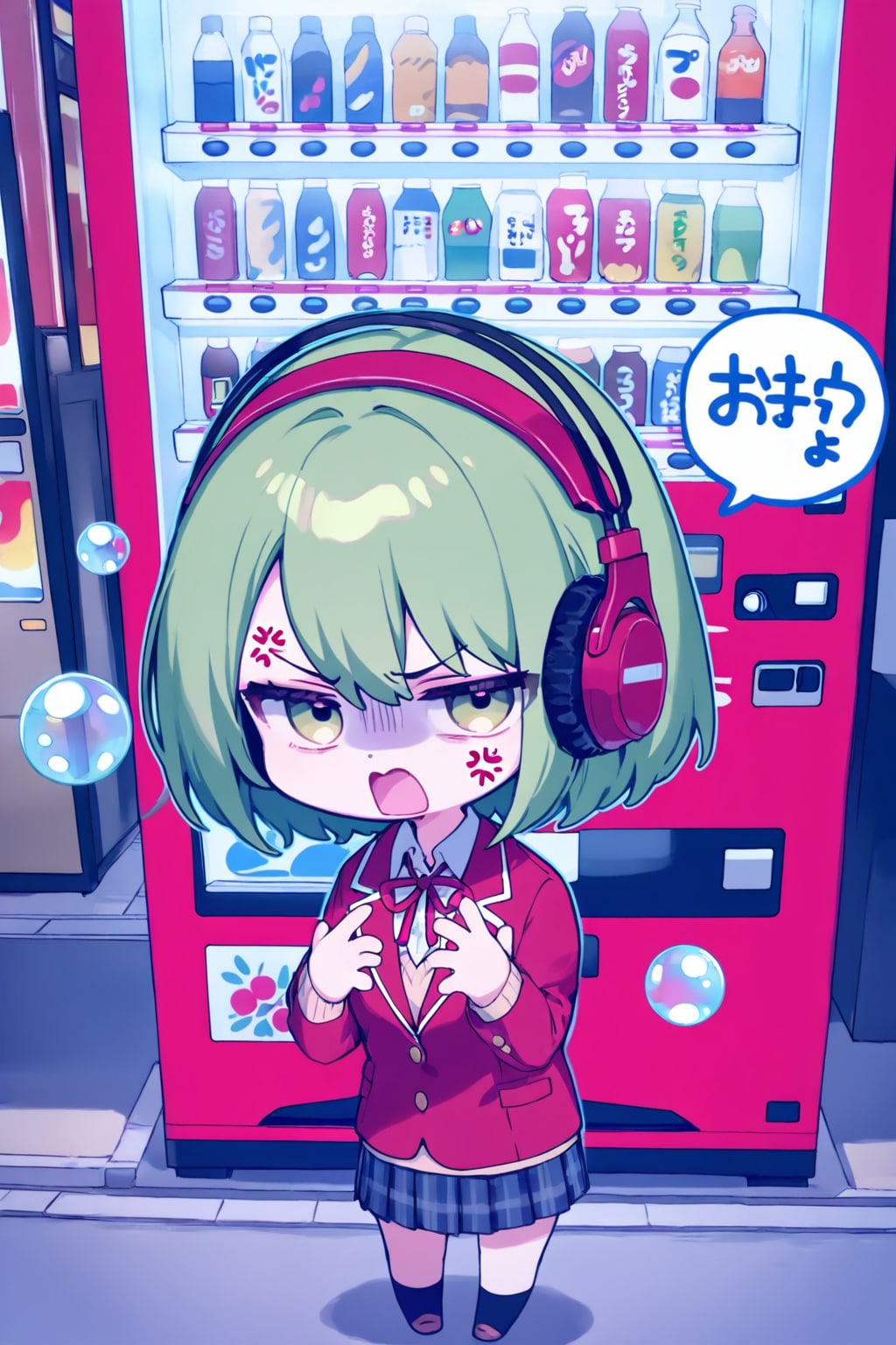 怒ってる緑髪ちゃん