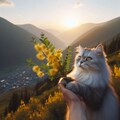 山吹と猫 4枚目