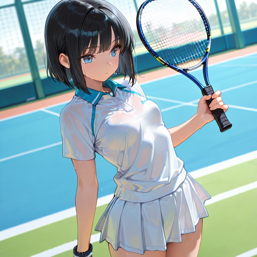 テニスコートにて | の人気AIイラスト・グラビア