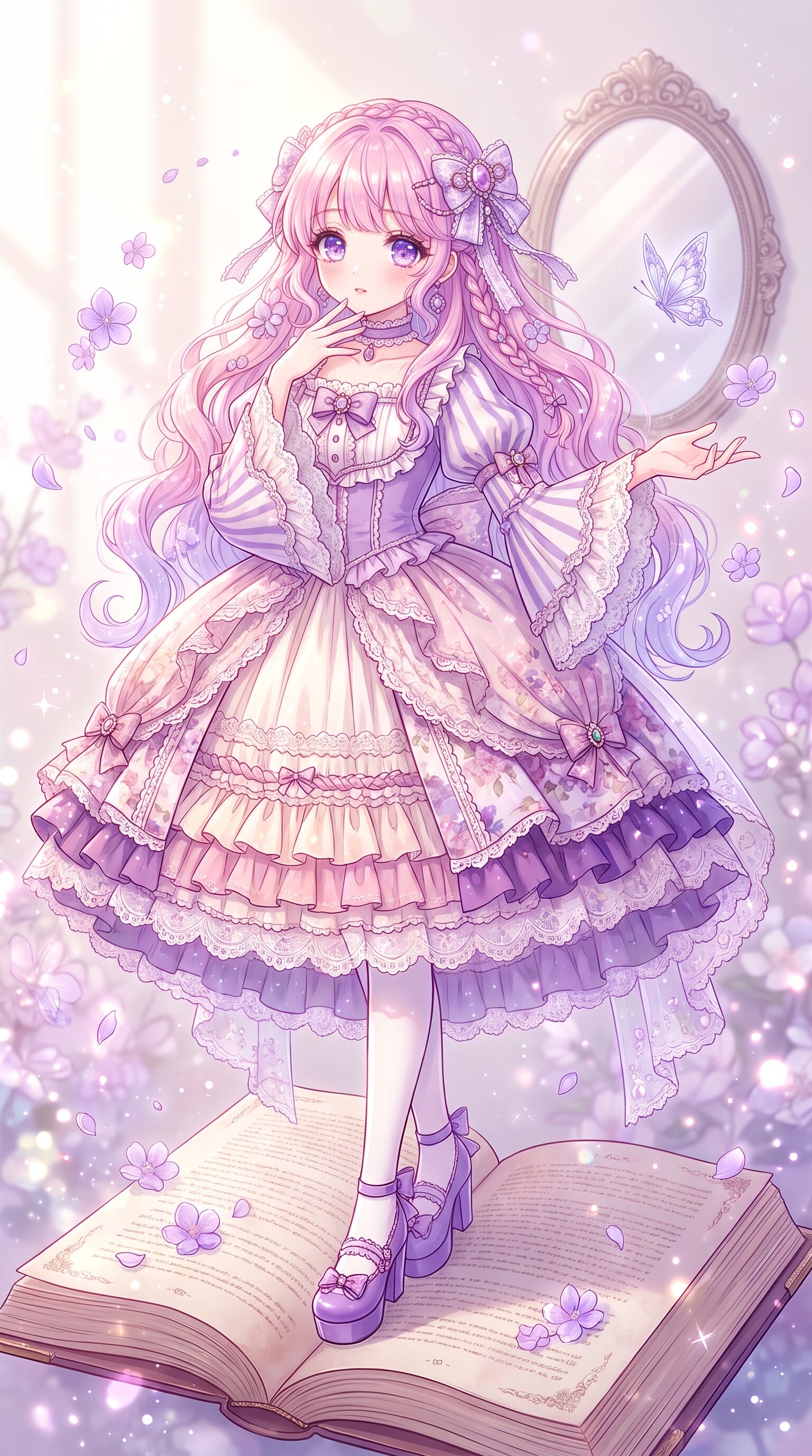紫花鏡の少女 | の人気AIイラスト・グラビア