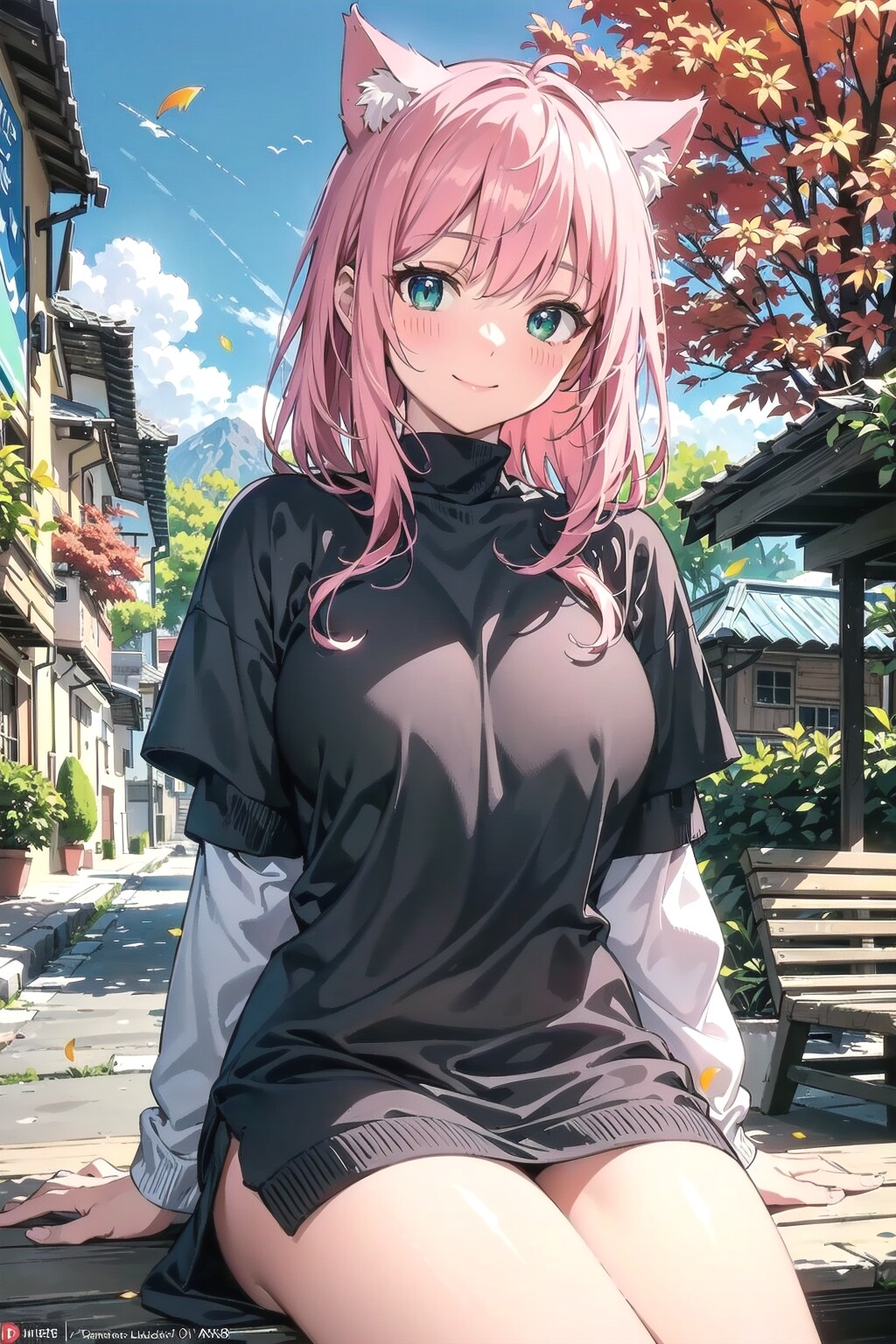 小春日和に猫耳ギャル🍁🍂🐱✨