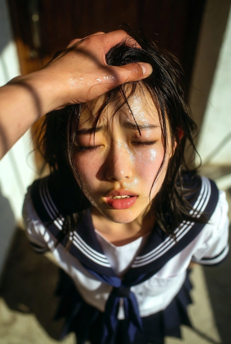 かけてほしそうだから、顔にぶっかけた