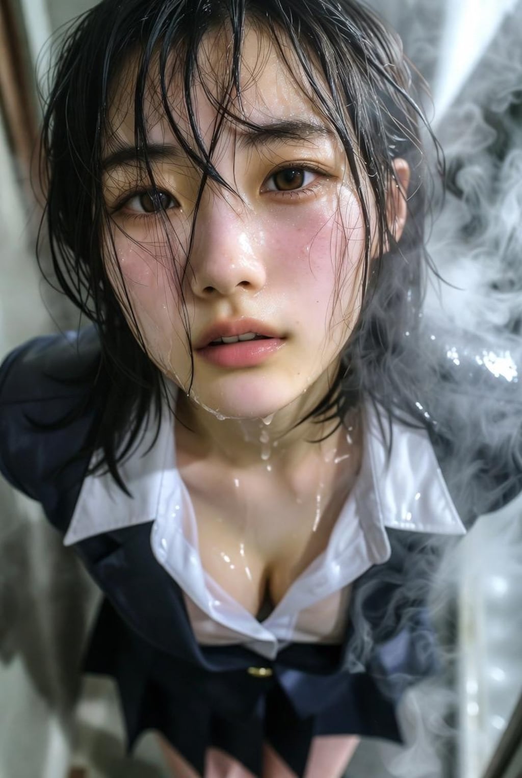 かけてほしそうだから、顔にぶっかけた