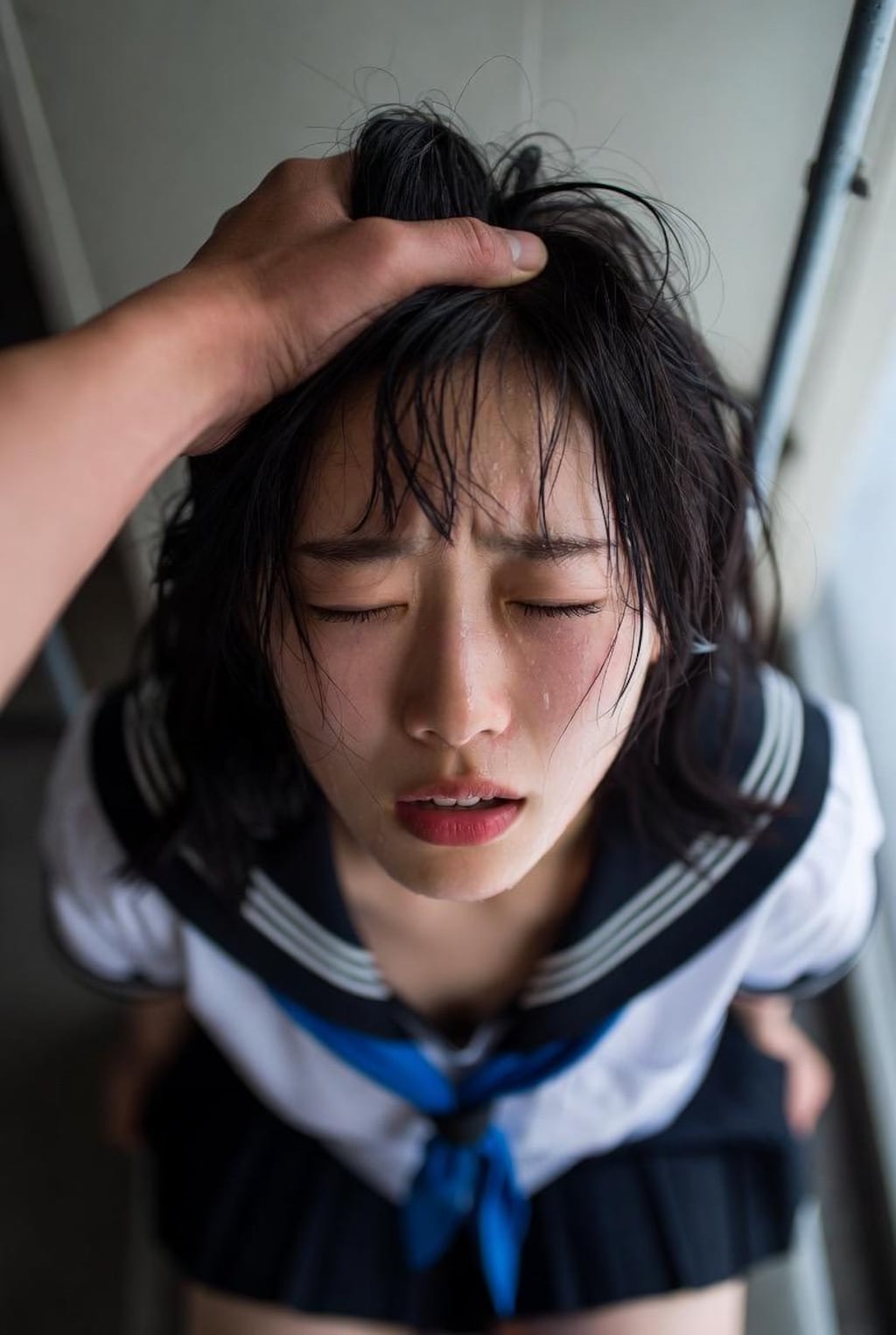 かけてほしそうだから、顔にぶっかけた