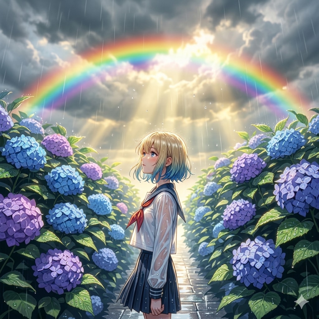 雨やむかな　狐の嫁入り