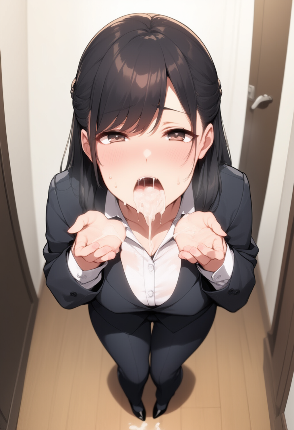 口でマクラする保険営業のお姉さん