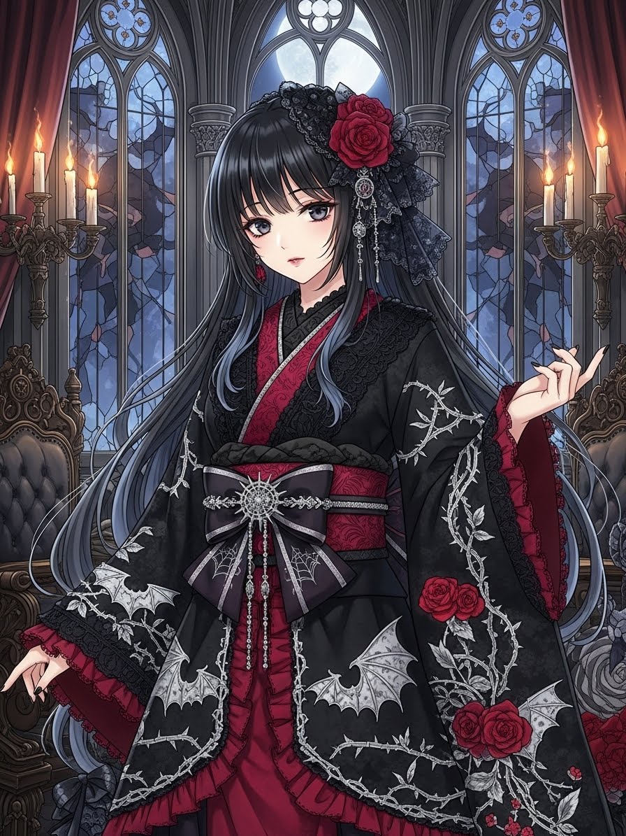 ゴシック着物 | の人気AIイラスト・グラビア