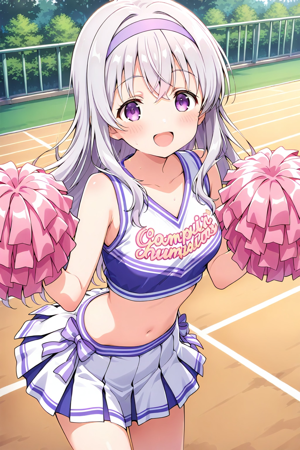 銀髪少女とチアガール