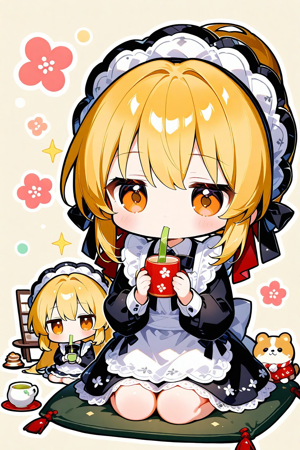 ちびメイドちゃんもひといき