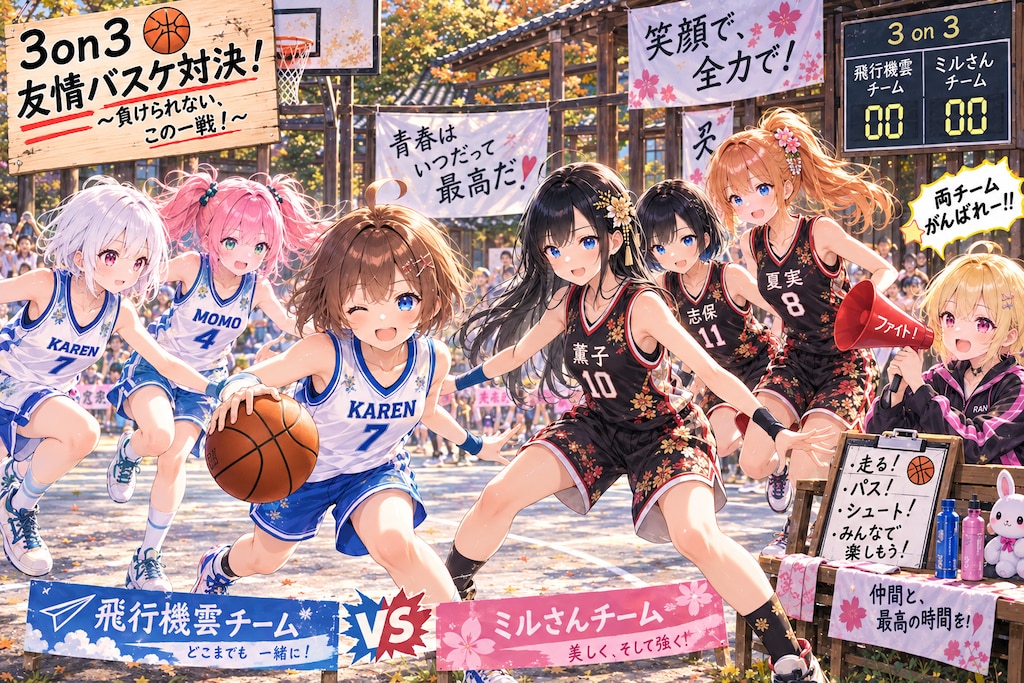 ３on3対決　～ミルさんちの3人娘～