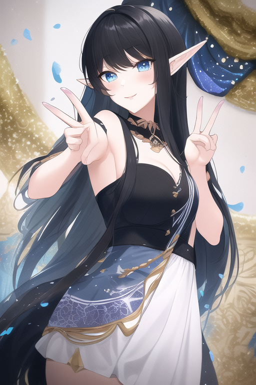 エルフさん、両手でピース