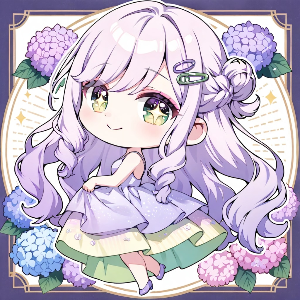 紫陽花とちびLILACちゃん