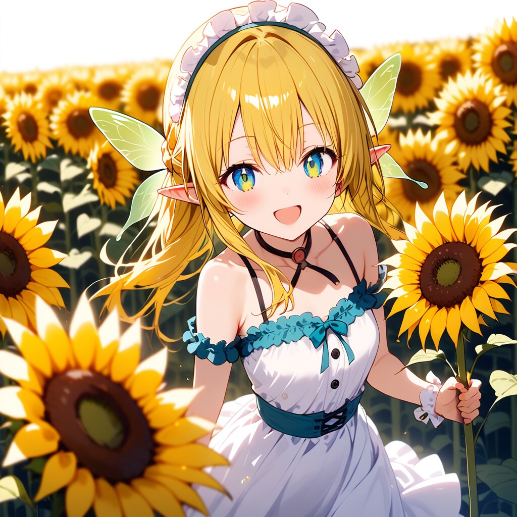 ひまわり畑の妖精−HALO | の人気AIイラスト・グラビア