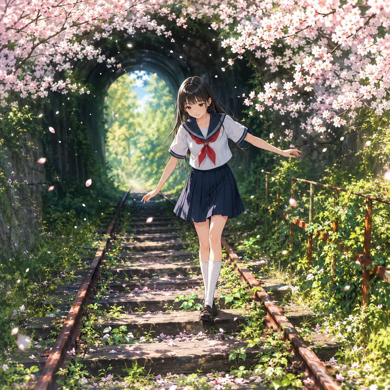 桜のトンネル