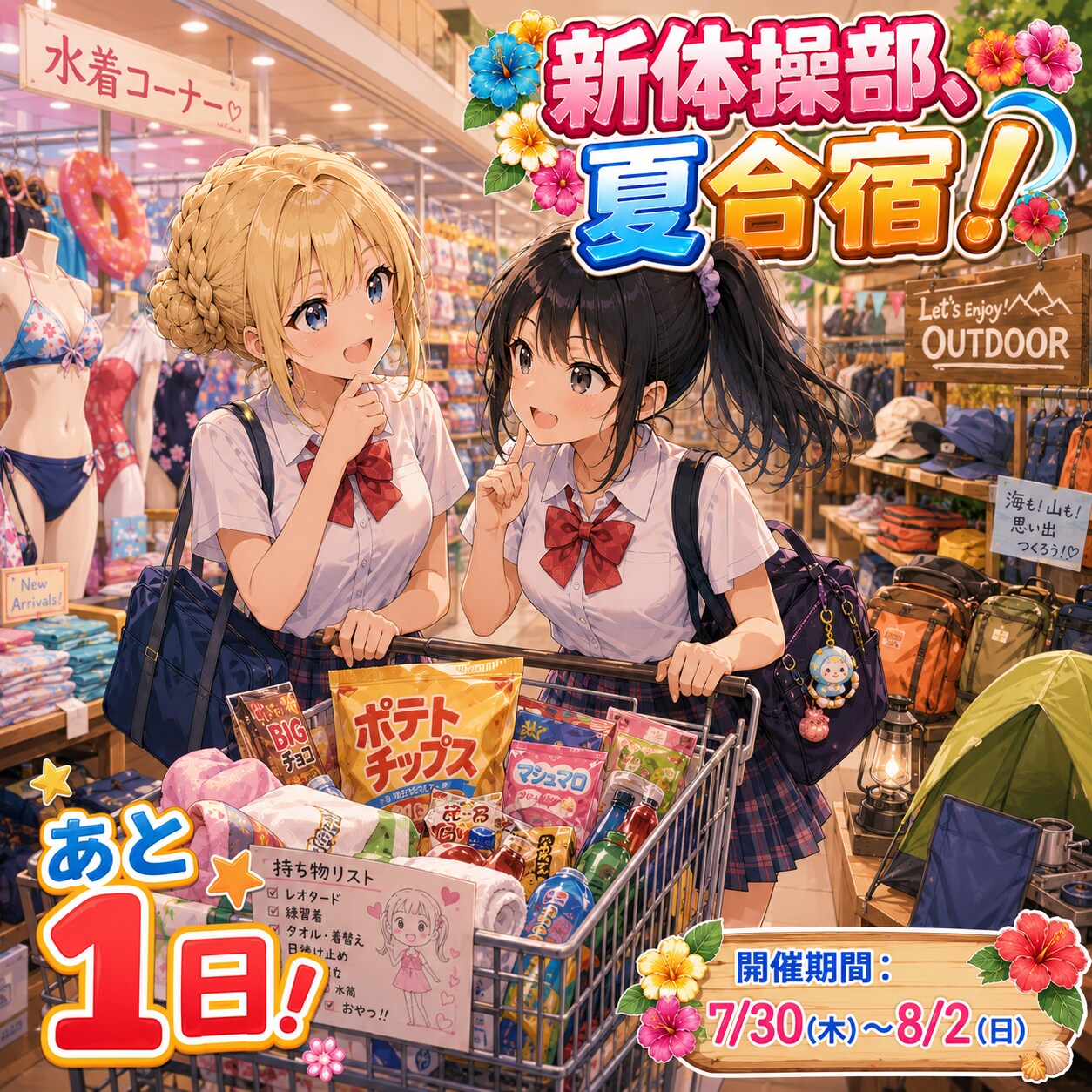 【あと５時間】投稿企画「新体操部、夏合宿！」は7/30から！
