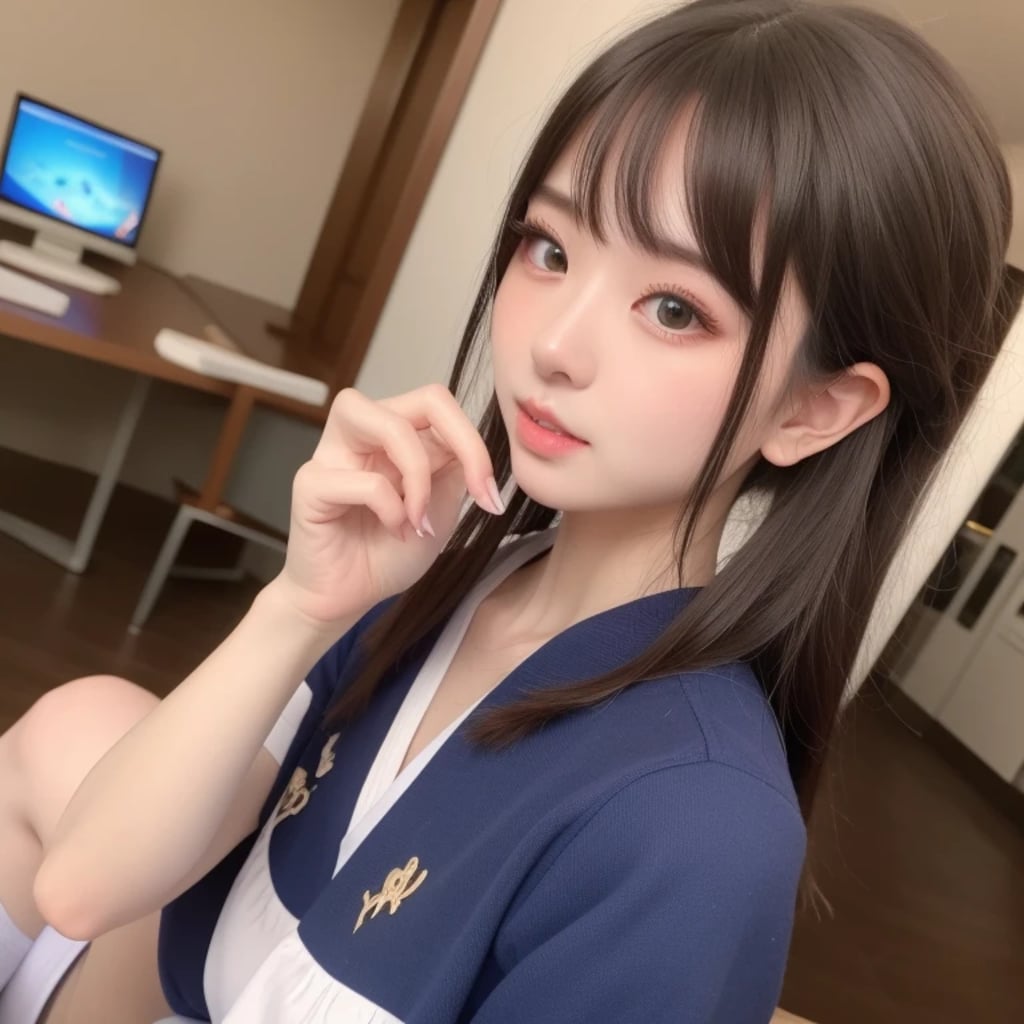 黒髪ロングで漫画喫茶の美女５８