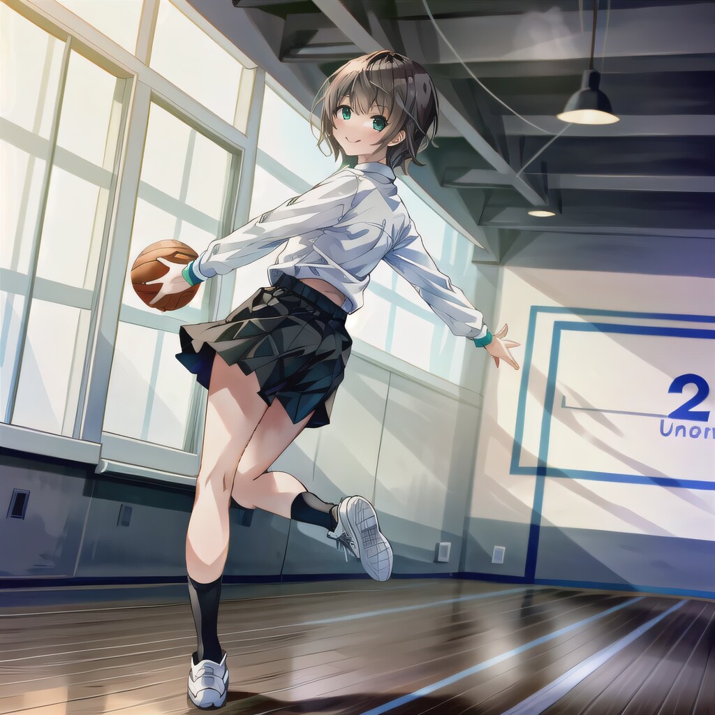 茶髪ボブでワイシャツの少女