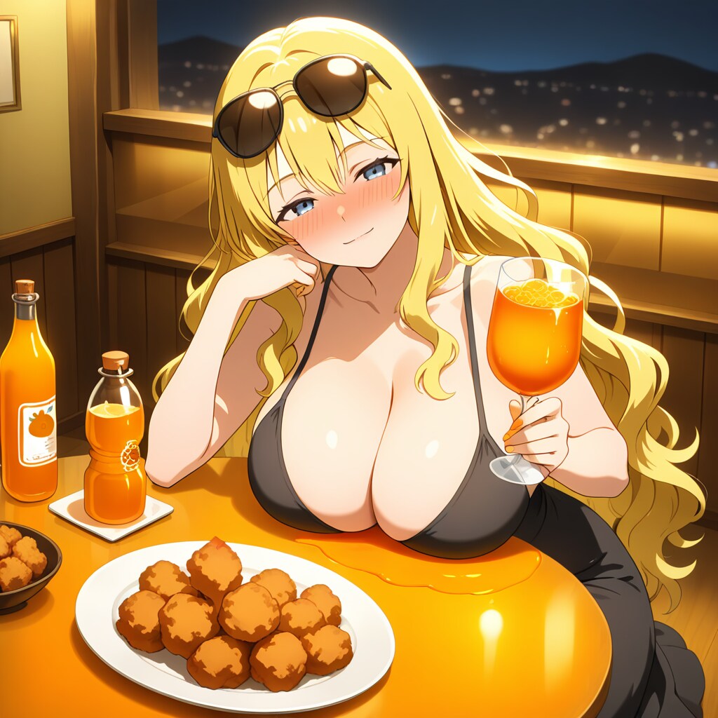 お酒のなっちゃん割りを飲むなっちゃん