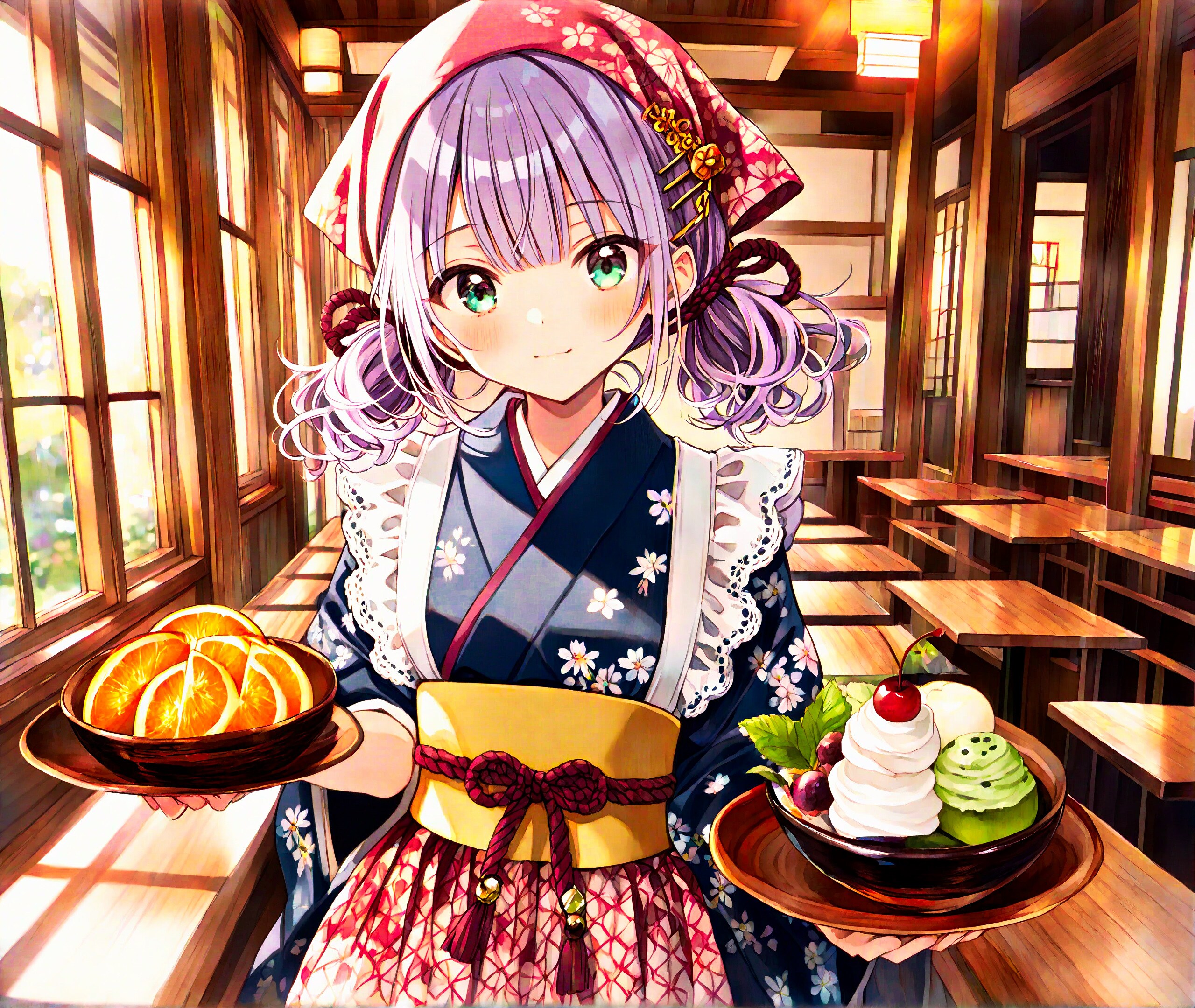 ご注文をお持ちしましたわ