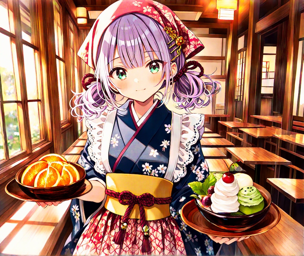 ご注文をお持ちしましたわ