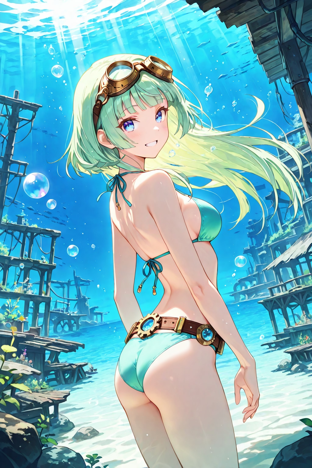 海底から返る青い輝きが交差する場所