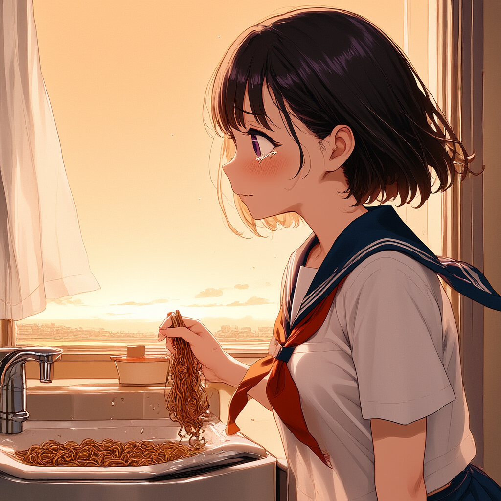 カップ麺の湯切り失敗・・・