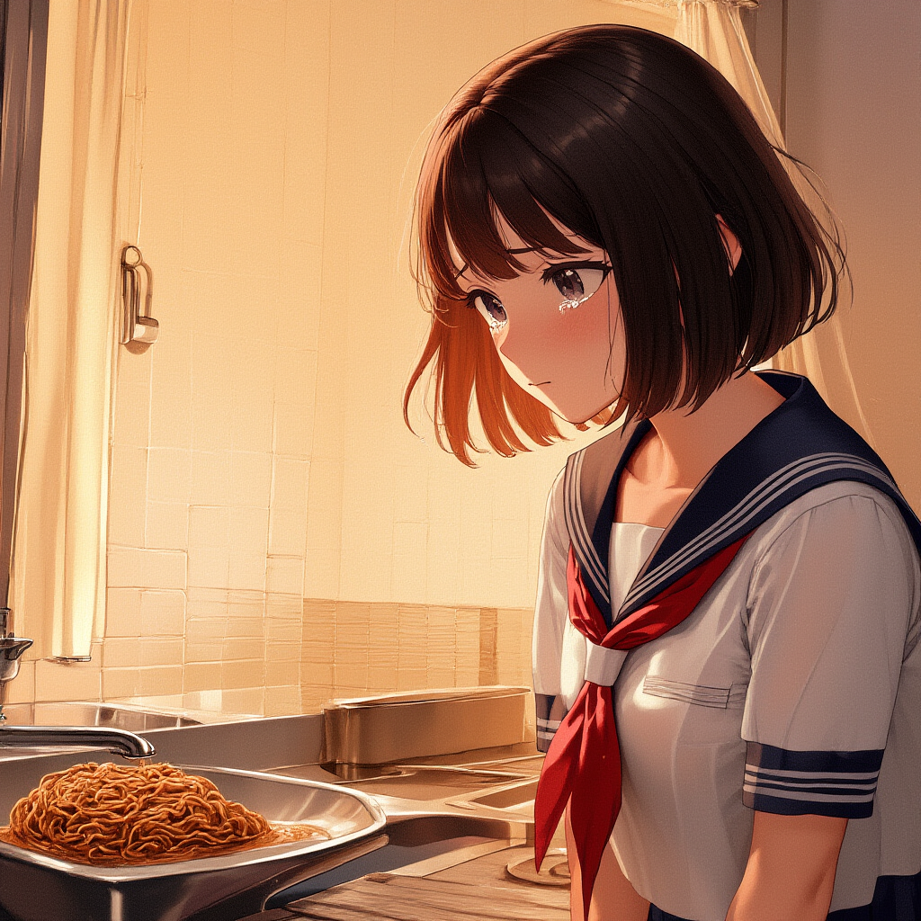 カップ麺の湯切り失敗・・・