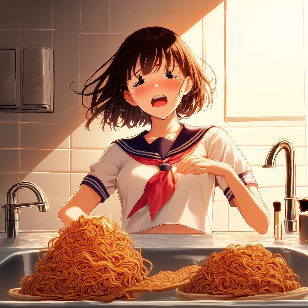 カップ麺の湯切り失敗・・・