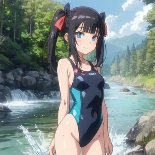 競泳水着で水遊び