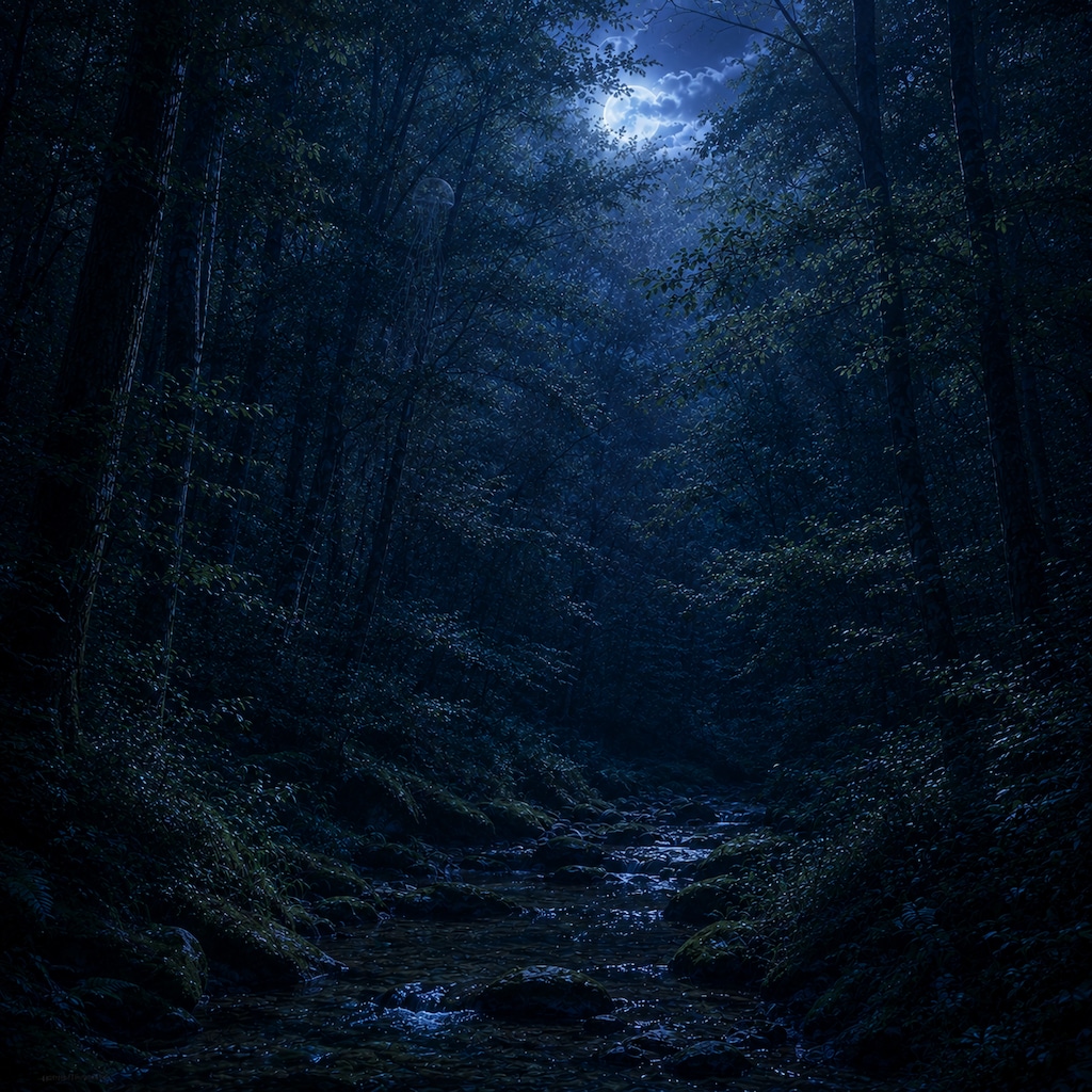 （くらげを探せ）月夜の森