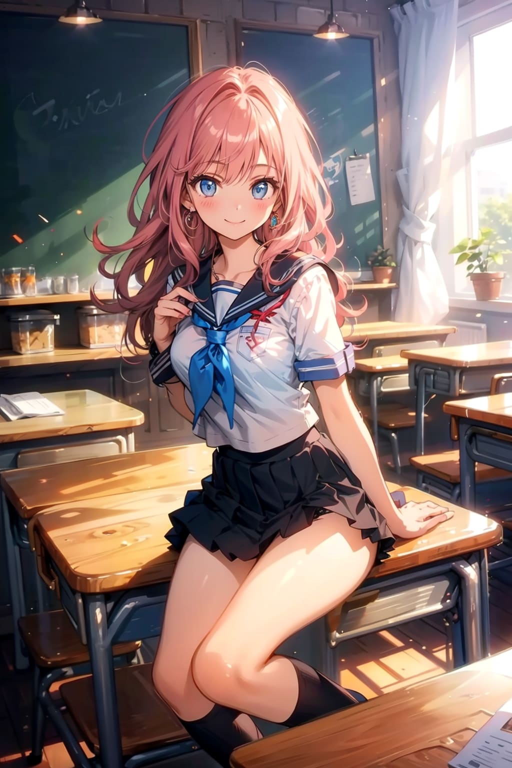 教室で記念撮影