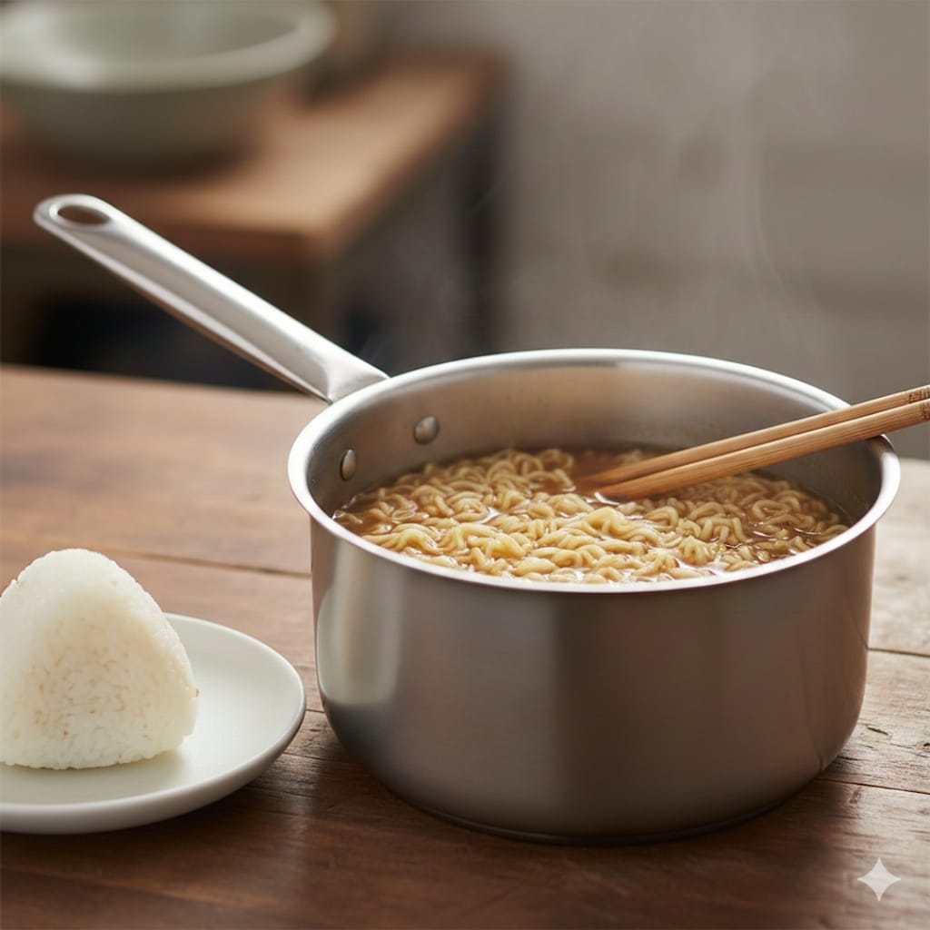 【誘惑の深夜】インスタントラーメン、しおむすび