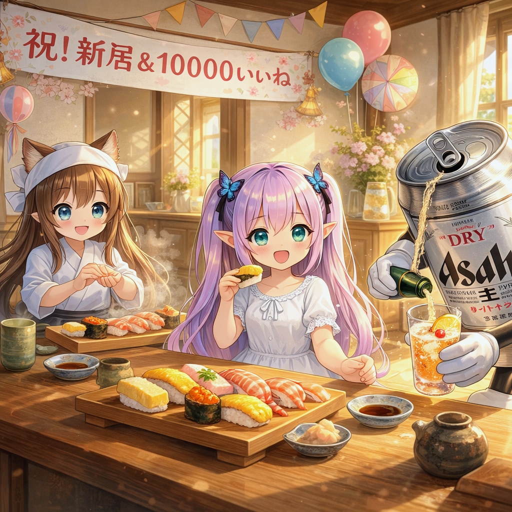 みゅうくるさんのすみれちゃんお祝いイラスト