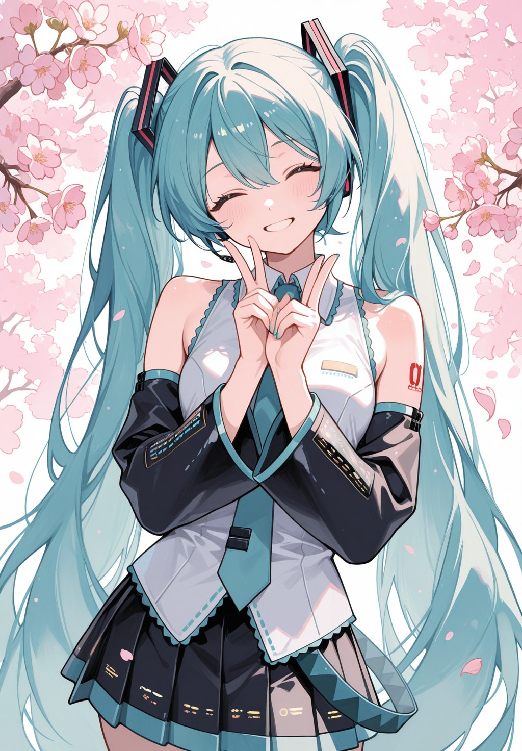初音ミク_桜背景
