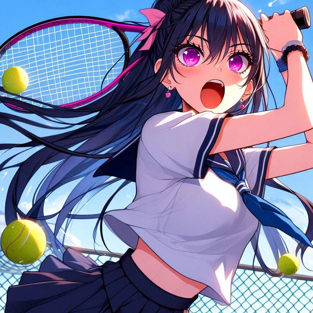 テニスをする、うちの子…！！その3-2(10枚)