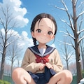 おでこちゃんの野外おしっこ3 4枚目