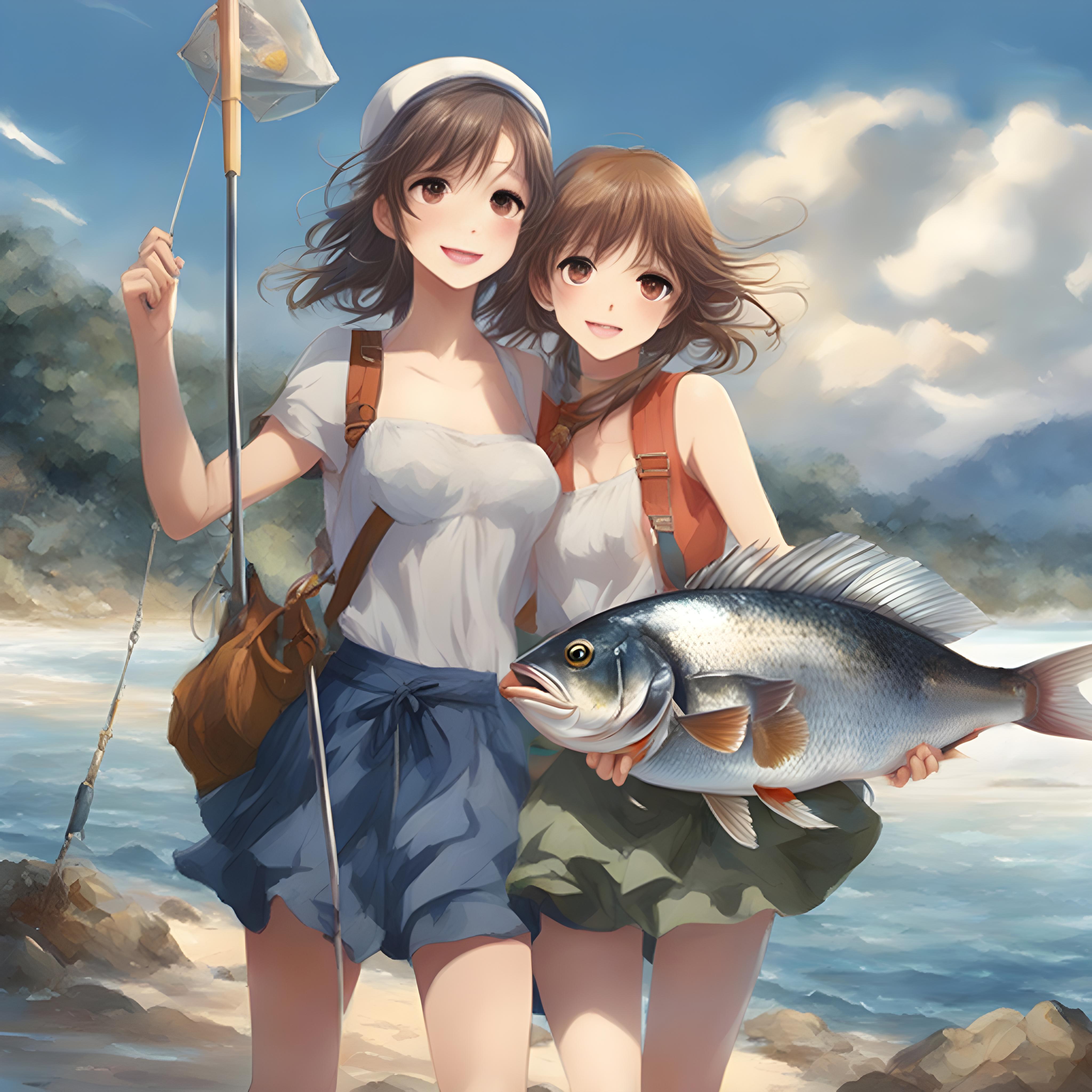 💓やったー、大物がつれたよー🐟