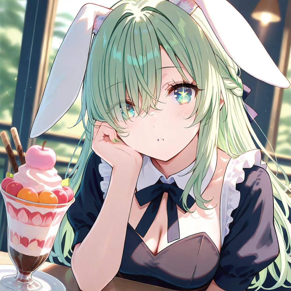 緑髪メイド服(パフェー！おおー)_20250502