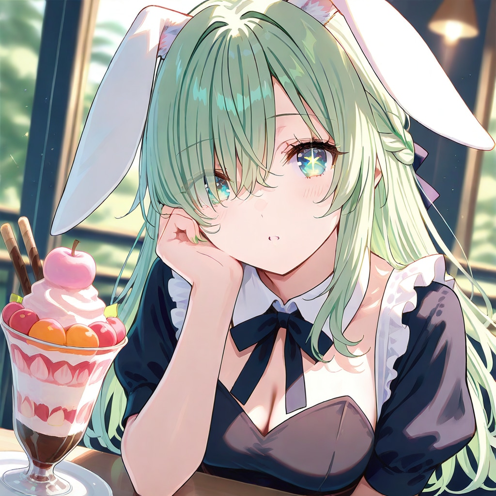 緑髪メイド服(パフェー！おおー)_20250502