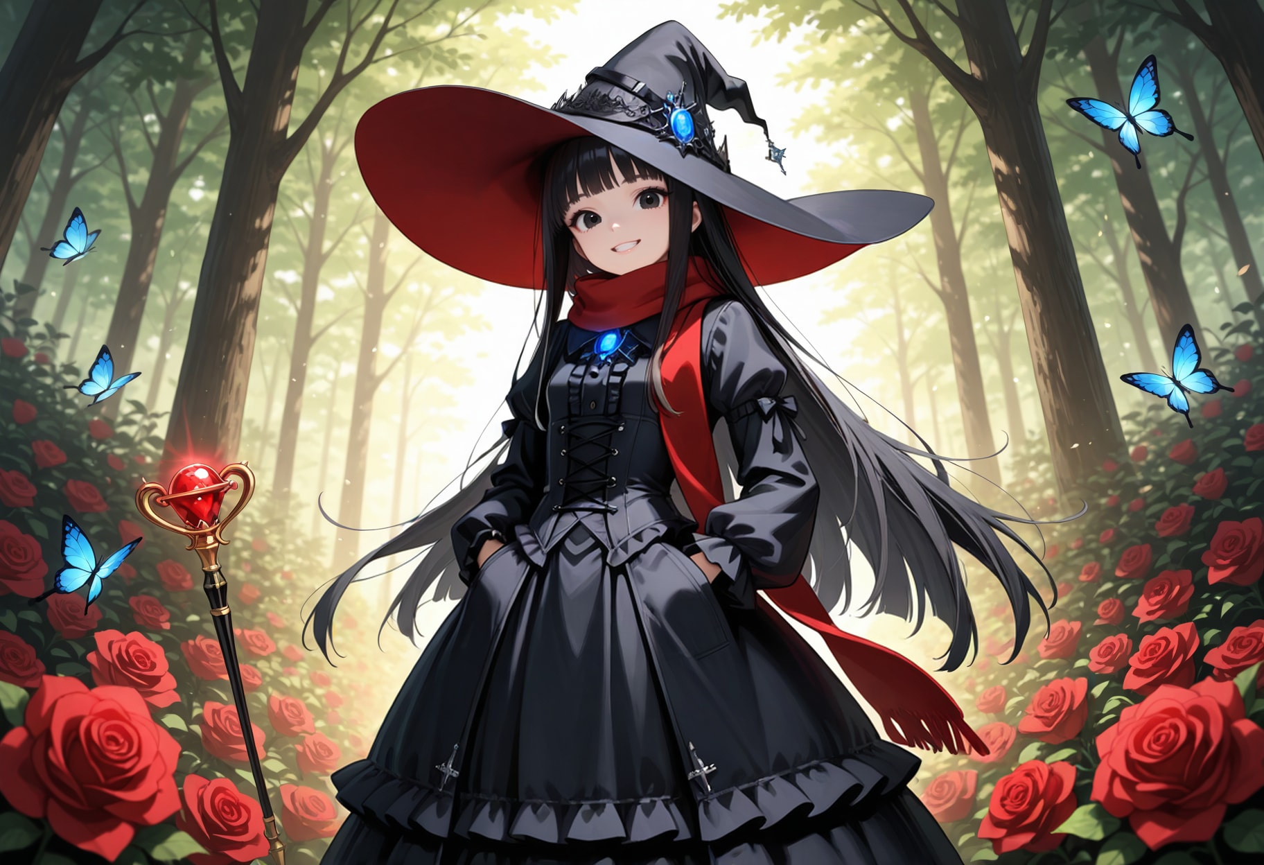 ダークゴシック衣装で薔薇の世界を展開する魔女さん