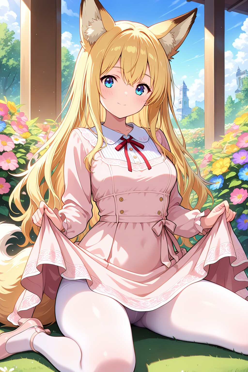 ピンクのワンピース