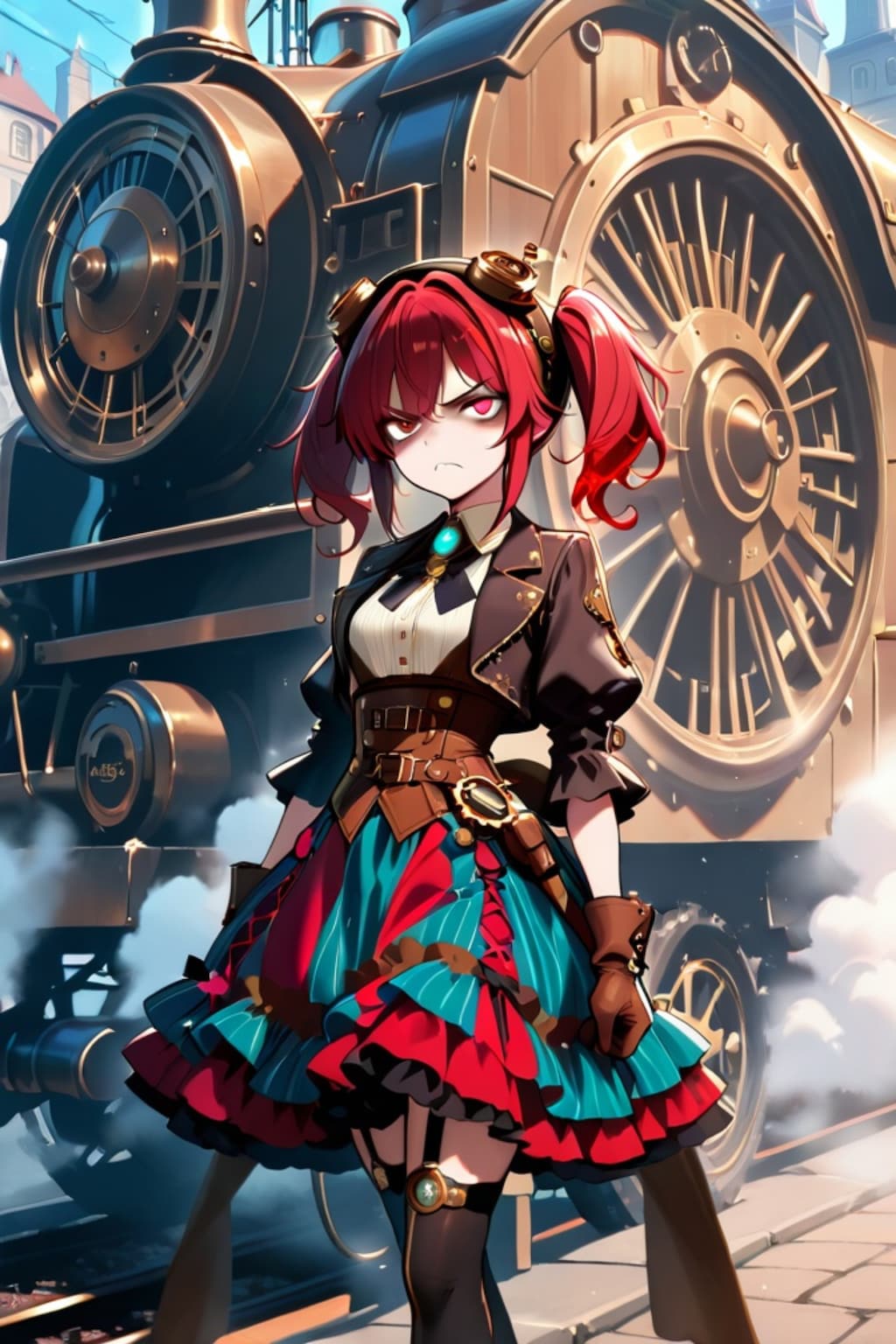 スチームパンクの赤髪ちゃん