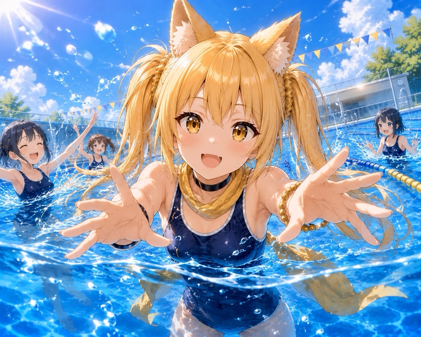 女の子とプールに入りたい狐娘